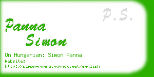 panna simon business card